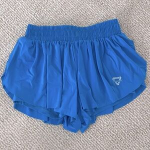 Blue Women's Athletic Preppy Butterfly Shorts